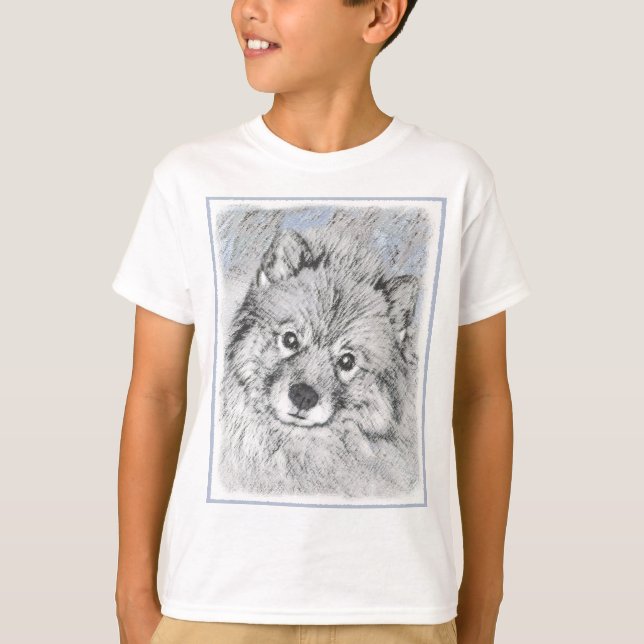 Keeshond Beth-målning - Cute Original Hund Art T Shirt (Framsida)