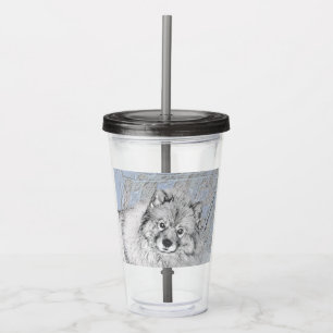 Keeshond Beth-målning - Cute Original Hund Art Take Away Mugg