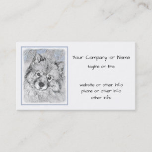 Keeshond Beth-målning - Cute Original Hund Art Visitkort