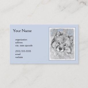 Keeshond Beth-målning - Cute Original Hund Art Visitkort