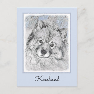 Keeshond Beth-målning - Cute Original Hund Art Vykort