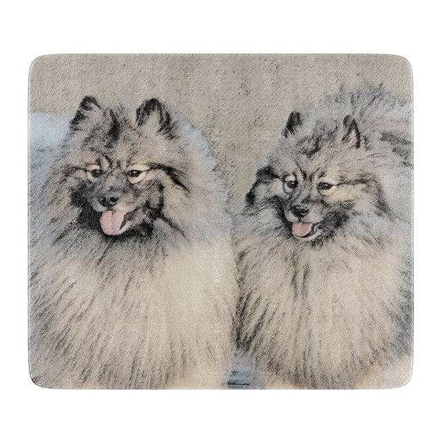 Keeshond Brothers Painting - Original Hund Art (Framsidan)