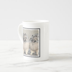 Keeshond Brothers Painting - Original Hund Art Benporslin Mugg