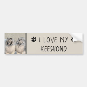 Keeshond Brothers Painting - Original Hund Art Bildekal