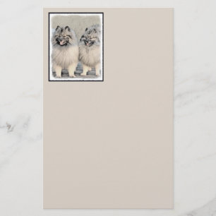 Keeshond Brothers Painting - Original Hund Art Brevpapper