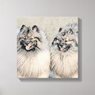 Keeshond Brothers Painting - Original Hund Art Canvastryck