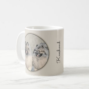 Keeshond Brothers Painting - Original Hund Art Kaffemugg