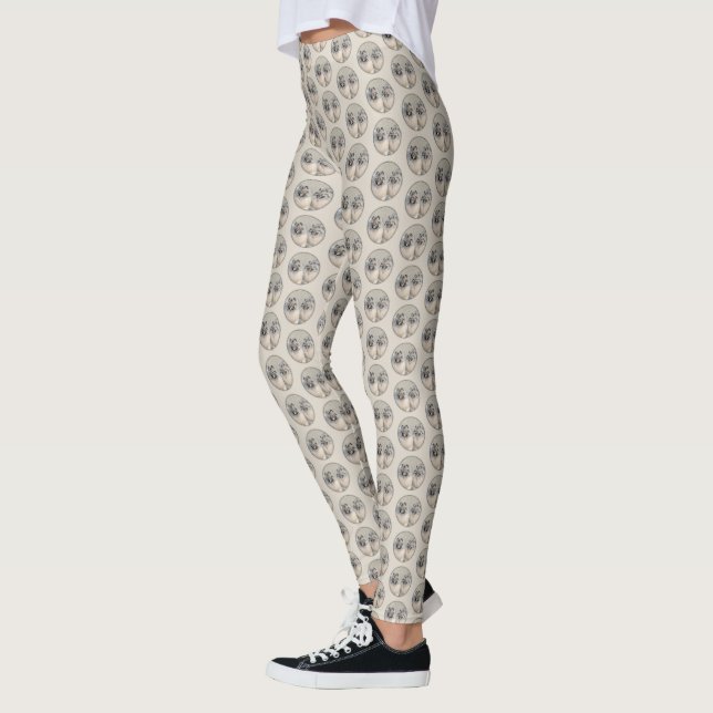 Keeshond Brothers Painting - Original Hund Art Leggings (Vänster)
