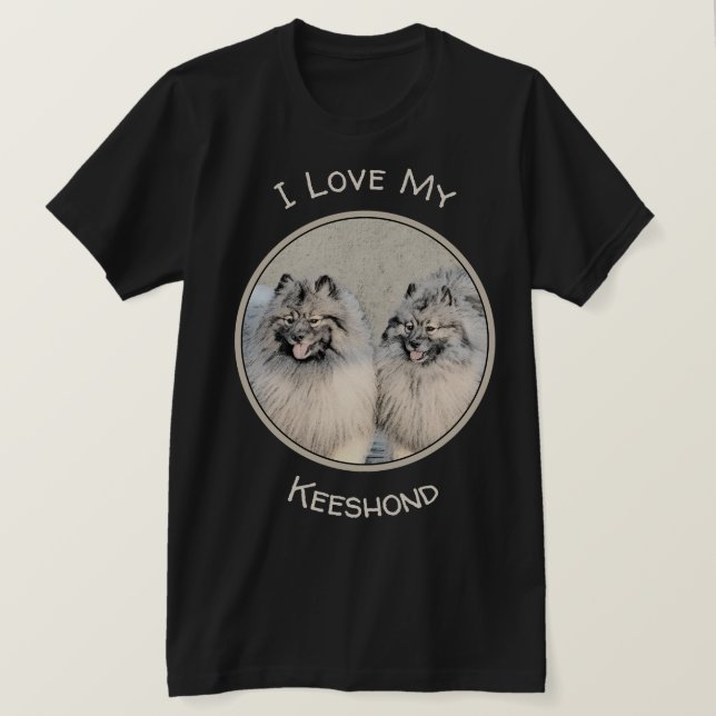 Keeshond Brothers Painting - Original Hund Art T Shirt (Design framsida)