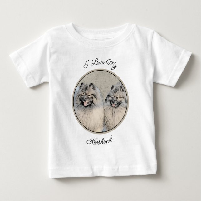 Keeshond Brothers Painting - Original Hund Art T Shirt (Framsida)