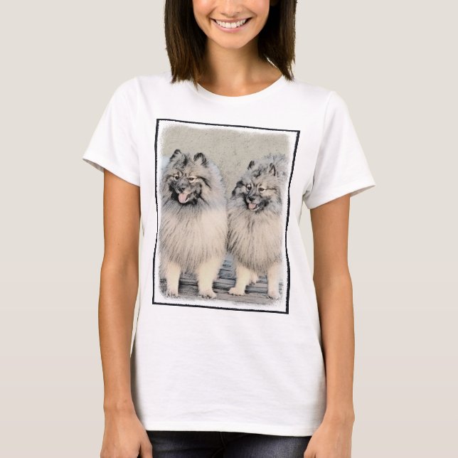 Keeshond Brothers Painting - Original Hund Art Tee (Framsida)