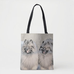 Keeshond Brothers Painting - Original Hund Art Tygkasse