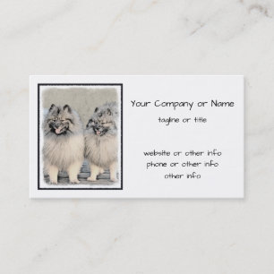 Keeshond Brothers Painting - Original Hund Art Visitkort