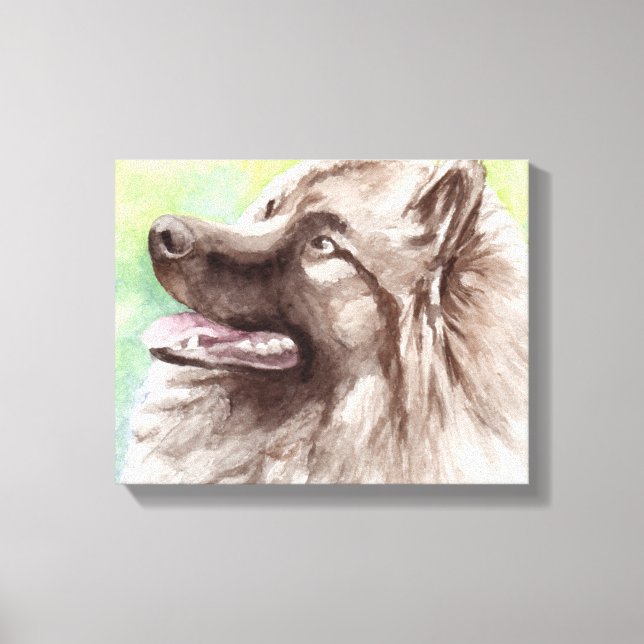 Keeshond Canvas Hund Porträtt (Framsida)