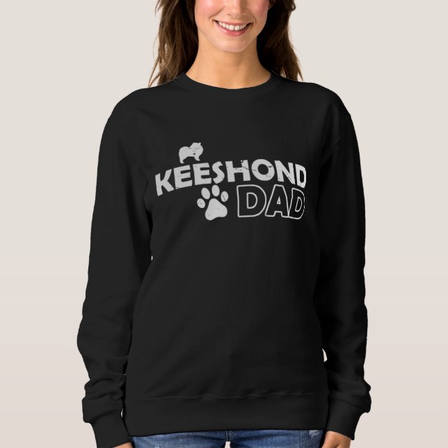 Keeshond Dad  Cute Dog Owner Adopt Rescue Fathers  T Shirt (Framsida)
