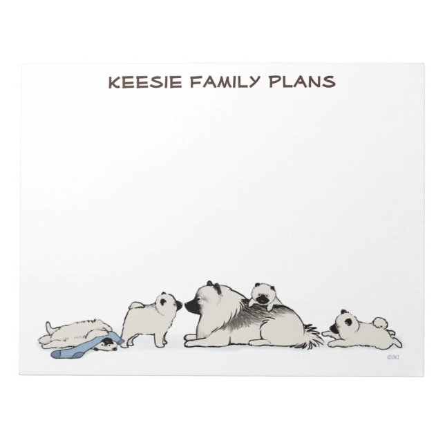 Keeshond-familjen med Blue Sock Anteckningsblock (Framsida)