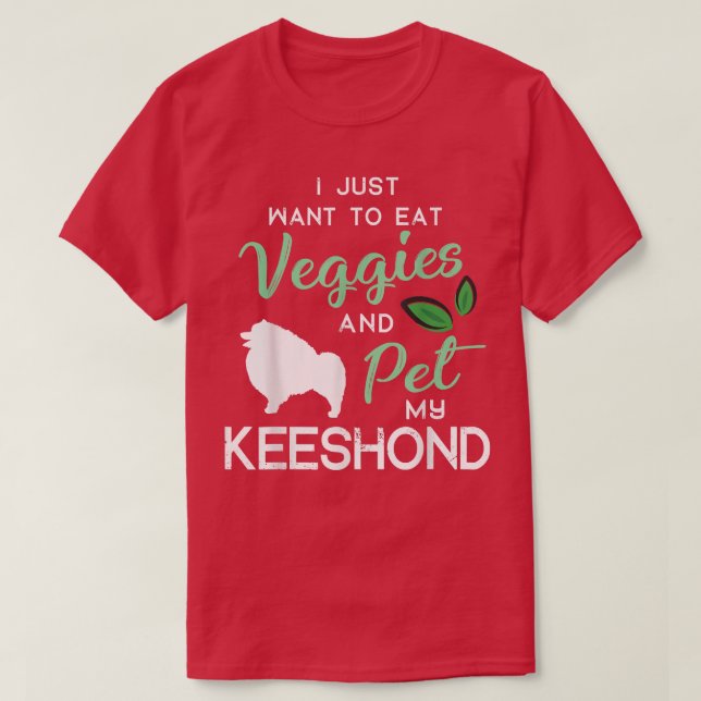 Keeshond Funny Vegan Hund älskare Owner Julafton B T Shirt (Design framsida)