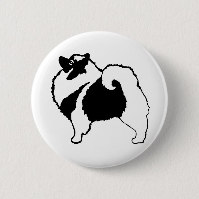 Keeshond-grafik - Söt originell hundkonst Knapp (Framsida)