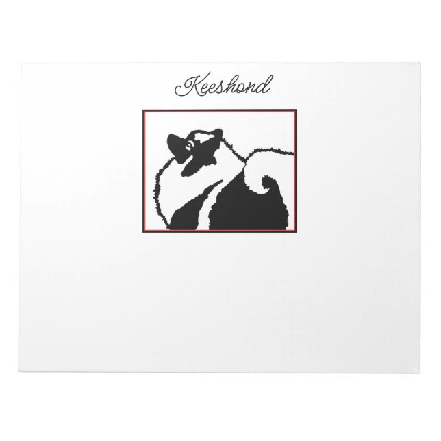 Keeshond Graphics - Cute Original Hund Art Anteckningsblock (Framsida)