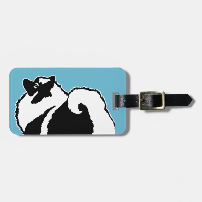 Keeshond Graphics - Cute Original Hund Art Bagagebricka (Horisontell Framsida)