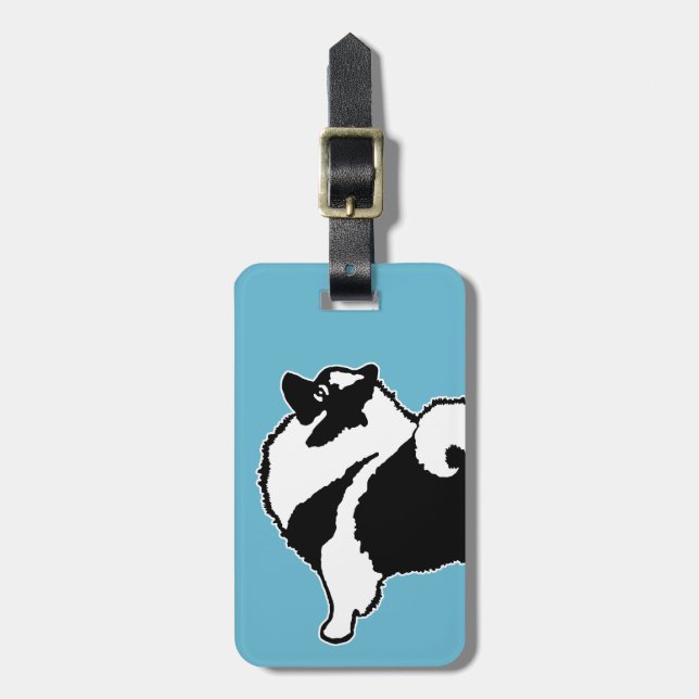 Keeshond Graphics - Cute Original Hund Art Bagagebricka (Vertikal Framsida)