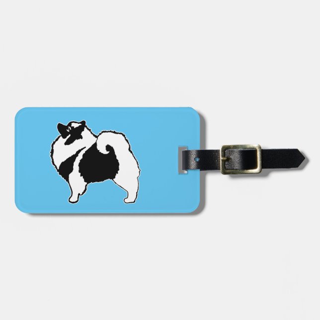 Keeshond Graphics - Cute Original Hund Art Bagagebricka (Horisontell Framsida)