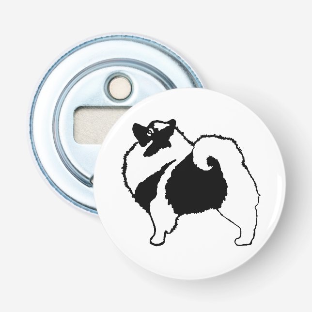 Keeshond Graphics - Cute Original Hund Art Flasköppnare (Framsidan)