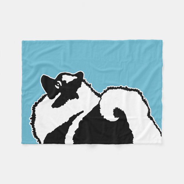 Keeshond Graphics - Cute Original Hund Art Fleecefilt (Framsidan (Horisontell))