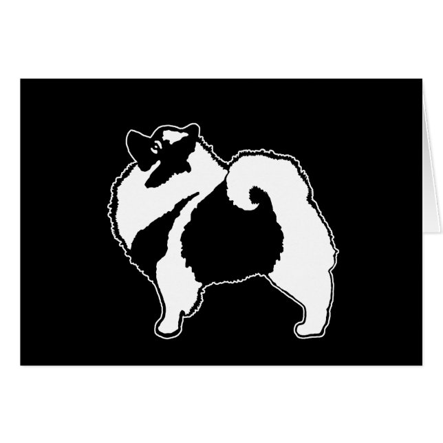 Keeshond Graphics - Cute Original Hund Art Hälsningskort (Framsidan Horizontal)