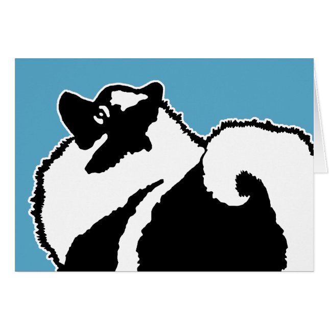 Keeshond Graphics - Cute Original Hund Art Hälsningskort (Framsidan Horizontal)