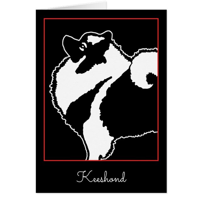 Keeshond Graphics - Cute Original Hund Art Hälsningskort (Framsidan)