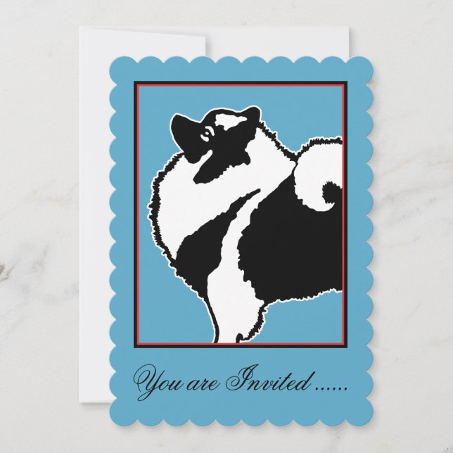 Keeshond Graphics - Cute Original Hund Art Inbjudningar (Framsida)