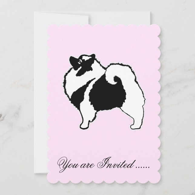 Keeshond Graphics - Cute Original Hund Art Inbjudningar (Framsida)