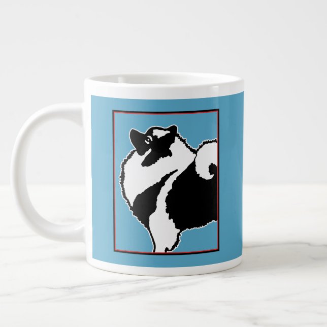 Keeshond Graphics - Cute Original Hund Art Jumbo Mugg (Vänster)