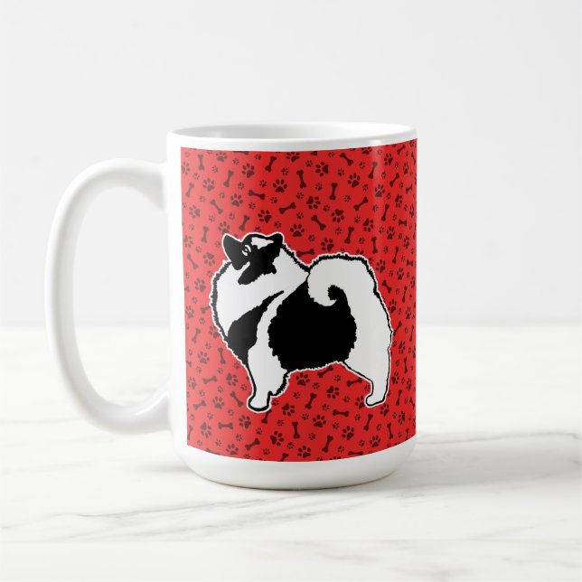 Keeshond Graphics - Cute Original Hund Art Kaffemugg (Vänster)