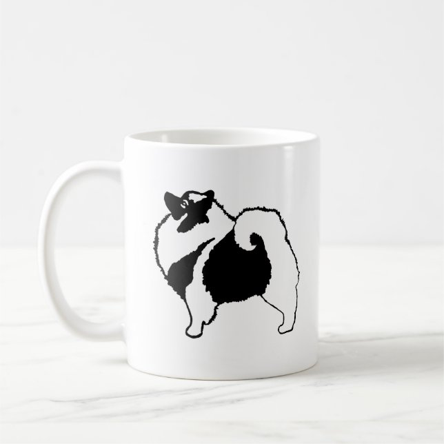 Keeshond Graphics - Cute Original Hund Art Kaffemugg (Vänster)