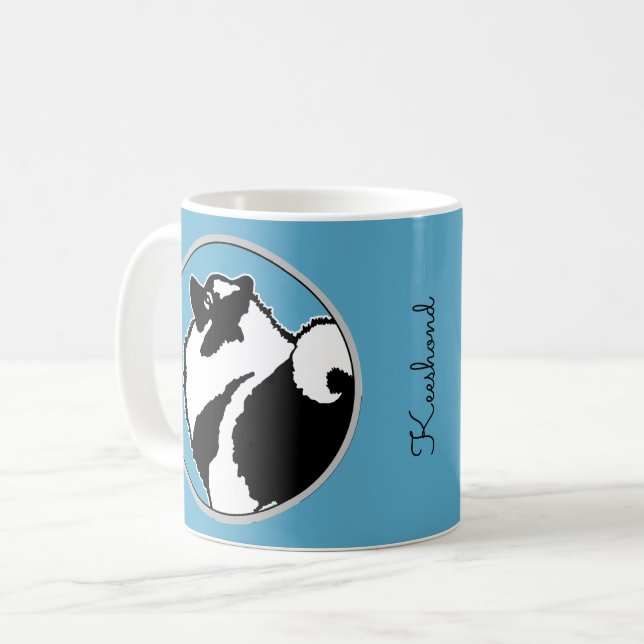 Keeshond Graphics - Cute Original Hund Art Kaffemugg (Framsida vänster)