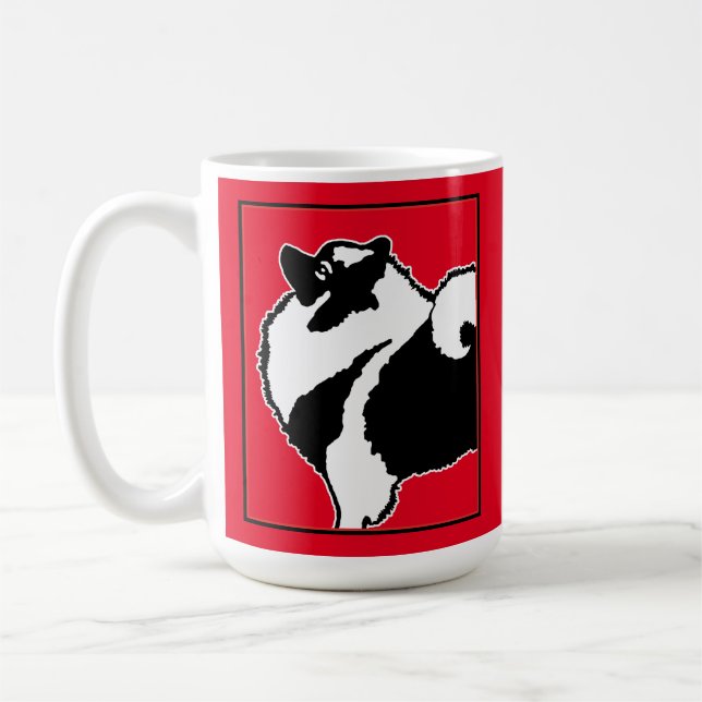 Keeshond Graphics - Cute Original Hund Art Kaffemugg (Vänster)
