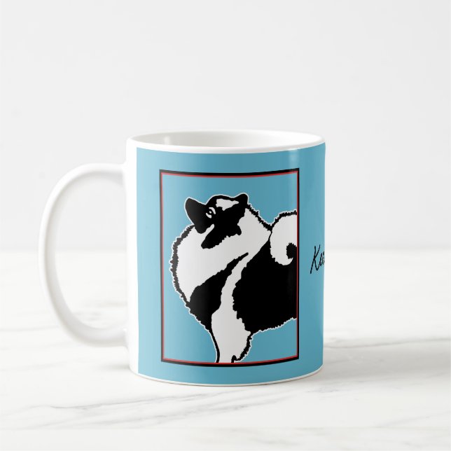 Keeshond Graphics - Cute Original Hund Art Kaffemugg (Vänster)