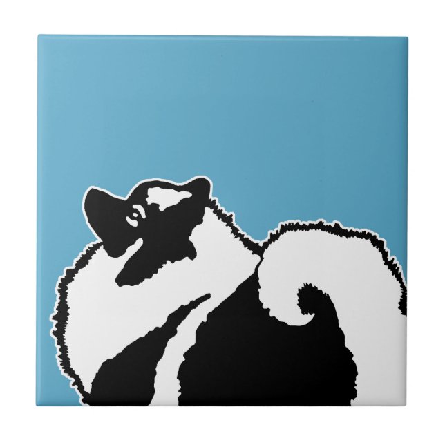 Keeshond Graphics - Cute Original Hund Art Kakelplatta (Framsidan)