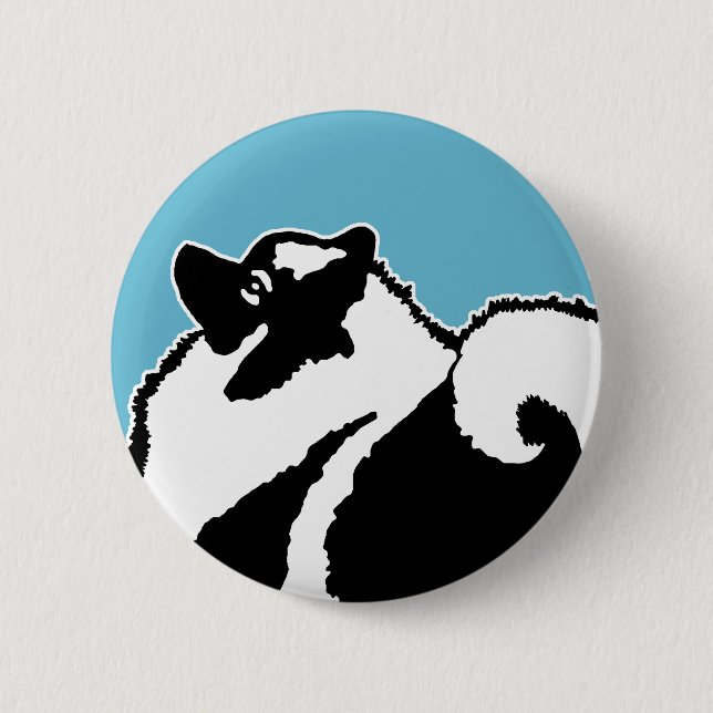 Keeshond Graphics - Cute Original Hund Art Knapp (Framsida)