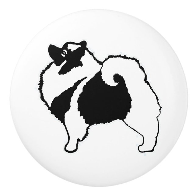 Keeshond Graphics - Cute Original Hund Art Knopp (Framsidan)