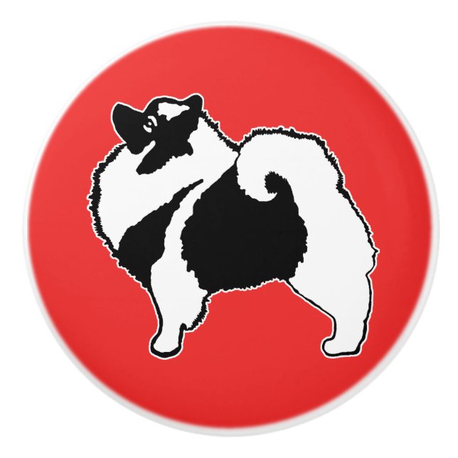 Keeshond Graphics - Cute Original Hund Art Knopp (Framsidan)