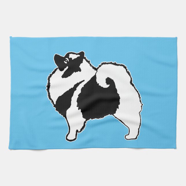 Keeshond Graphics - Cute Original Hund Art Kökshandduk (Horisontell)