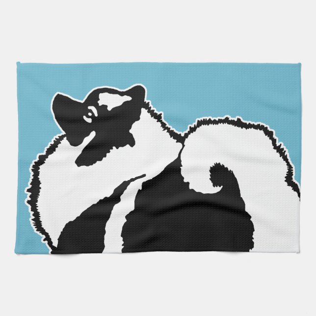 Keeshond Graphics - Cute Original Hund Art Kökshandduk (Horisontell)