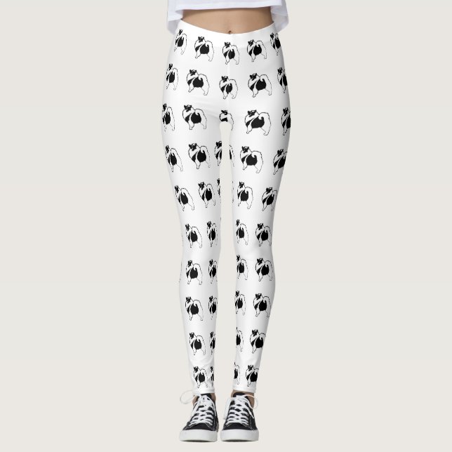 Keeshond Graphics - Cute Original Hund Art Leggings (Framsida)