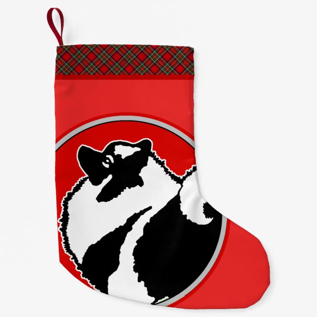 Keeshond Graphics - Cute Original Hund Art Liten Julstrumpa (Framsidan)