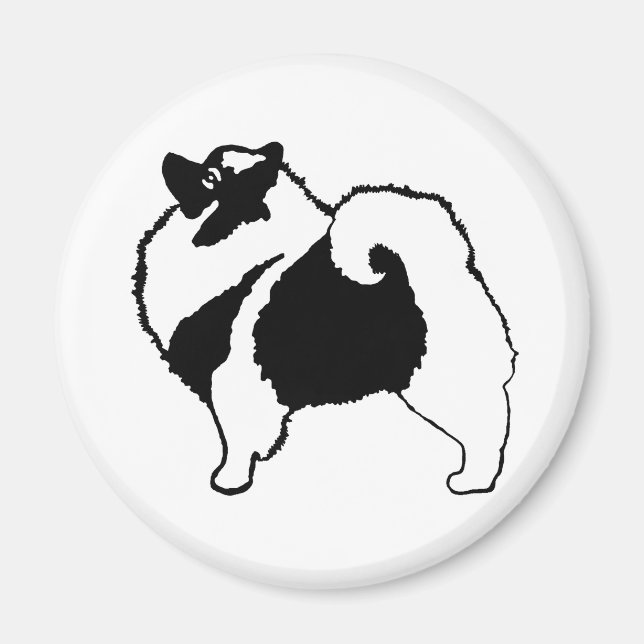 Keeshond Graphics - Cute Original Hund Art Magnet (Framsidan)