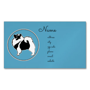 Keeshond Graphics - Cute Original Hund Art Magnetiska Visitkort