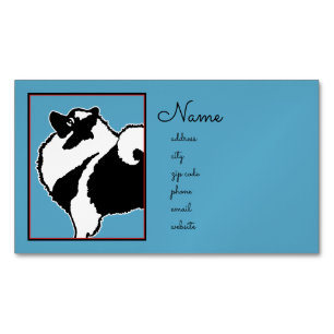 Keeshond Graphics - Cute Original Hund Art Magnetiska Visitkort